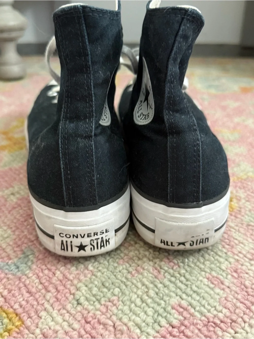 Platform Converse Black & White High-Top Sneakers